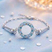 Сребърна гривна Ring с кристали от Sw® Deep Blue Сребърна гривна Ring с кристали от Sw® Deep Blue