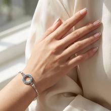 Сребърна гривна Ring с кристали от Sw® Deep Blue Сребърна гривна Ring с кристали от Sw® Deep Blue