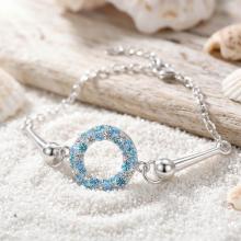 Сребърна гривна Ring с кристали от Sw® Deep Blue Сребърна гривна Ring с кристали от Sw® Deep Blue
