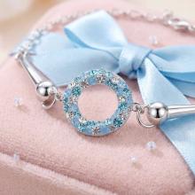 Сребърна гривна Ring с кристали от Sw® Deep Blue Сребърна гривна Ring с кристали от Sw® Deep Blue