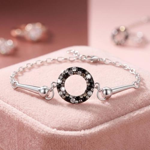 Сребърна гривна Ring с кристали от Sw® Late Night
