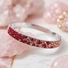 Твърда Сребърна гривна Claire с кристали от Sw® Rubi Rose Gold Твърда Сребърна гривна Claire с кристали от Sw® Rubi Rose Gold