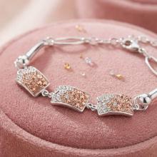 Сребърна гривна с кристали от Sw® SG429 Peach Gold Сребърна гривна с кристали от Sw® SG429 Peach Gold