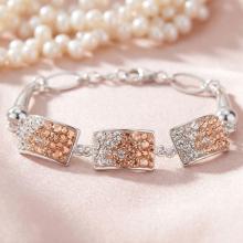 Сребърна гривна с кристали от Sw® SG429 Peach Gold Сребърна гривна с кристали от Sw® SG429 Peach Gold
