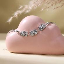 Сребърна гривна с кристали от Sw® SG429 Steel Drops
