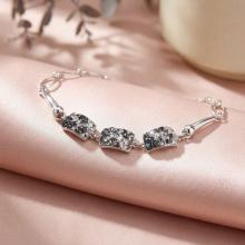 Сребърна гривна с кристали от Sw® SG429 Steel Drops