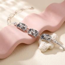 Сребърна гривна с кристали от Sw® SG429 Steel Drops