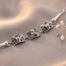 Сребърна гривна с кристали от Sw® SG429 Steel Drops