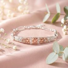 Сребърна гривна с кристали от Sw® SG430 White Opal And Rose Gold Сребърна гривна с кристали от Sw® SG430 White Opal And Rose Gold