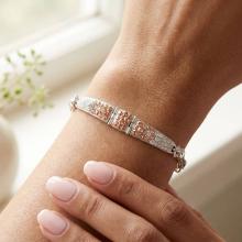 Сребърна гривна с кристали от Sw® SG430 White Opal And Rose Gold Сребърна гривна с кристали от Sw® SG430 White Opal And Rose Gold