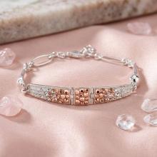 Сребърна гривна с кристали от Sw® SG430 White Opal And Rose Gold Сребърна гривна с кристали от Sw® SG430 White Opal And Rose Gold