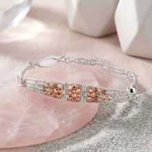 Сребърна гривна с кристали от Sw® SG430 White Opal And Rose Gold Сребърна гривна с кристали от Sw® SG430 White Opal And Rose Gold