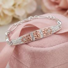 Сребърна гривна с кристали от Sw® SG430 White Opal And Rose Gold Сребърна гривна с кристали от Sw® SG430 White Opal And Rose Gold