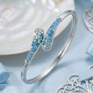 Сребърна Гривна С Кристали От Sw® SG431 Deep Blue