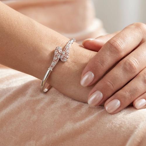 Сребърна Гривна С Кристали От Sw® SG431 Peach Gold