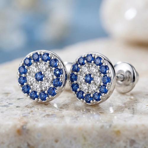 Детски сребърни обеци Синьо Око Детски сребърни обеци Синьо Око