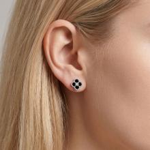Сребърни обеци с черен оникс One Cleef