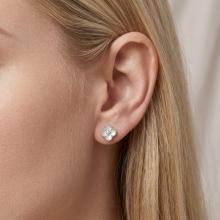 Сребърни обеци със седеф One Cleef