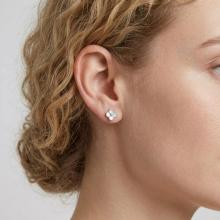 Сребърни обеци със седеф One Cleef