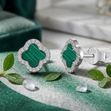 Сребърни обеци Clover