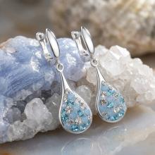 Сребърни обеци Lea с кристали от Sw® Deep Blue