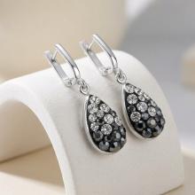 Сребърни обеци Daniela с кристали От Sw® Hematite and Crystal Сребърни обеци Daniela с кристали От Sw® Hematite and Crystal
