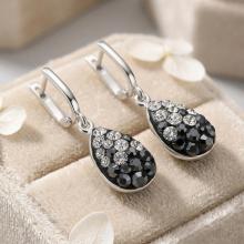 Сребърни обеци Daniela с кристали От Sw® Hematite and Crystal Сребърни обеци Daniela с кристали От Sw® Hematite and Crystal