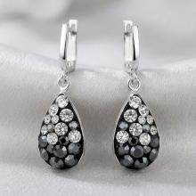 Сребърни обеци Daniela с кристали От Sw® Hematite and Crystal Сребърни обеци Daniela с кристали От Sw® Hematite and Crystal