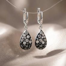 Сребърни обеци Daniela с кристали От Sw® Hematite and Crystal Сребърни обеци Daniela с кристали От Sw® Hematite and Crystal