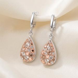 Сребърни обеци Daniela с кристали От Sw® Peach Gold