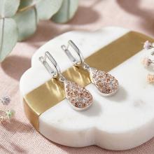 Сребърни обеци Daniela с кристали От Sw® Peach Gold