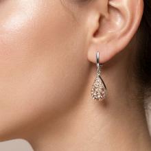 Сребърни обеци Daniela с кристали От Sw® Peach Gold