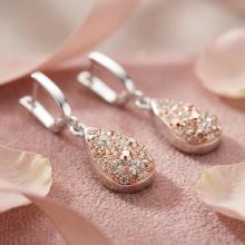Сребърни обеци Daniela с кристали От Sw® Peach Gold