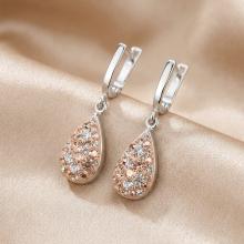 Сребърни обеци Daniela с кристали От Sw® Peach Gold