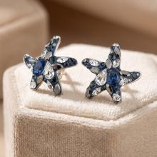 Сребърни Обеци Морски звезди Blue Marquise Сребърни Обеци Морски звезди Blue Marquise
