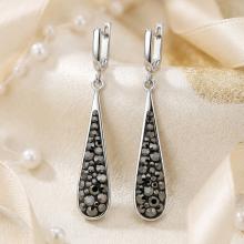 Сребърни обеци Nerissa Hematite Сребърни обеци Nerissa Hematite