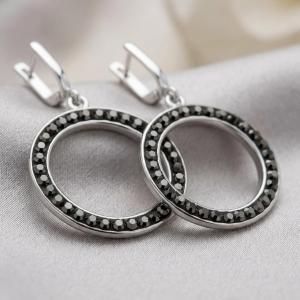 Сребърни обеци Aurelis Hematite