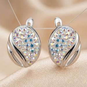 Сребърни обеци Valeria AB Crystal