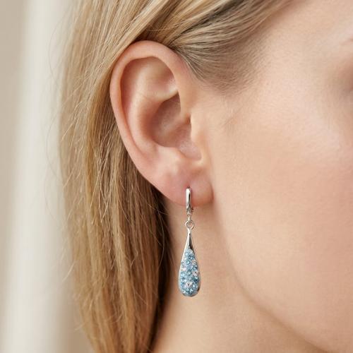 Сребърни обеци Aveline Deep Blue