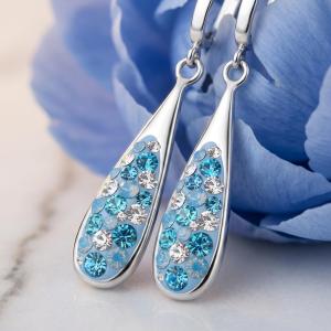 Сребърни обеци Aveline Deep Blue