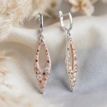 Сребърни обеци Velina Peach Gold
