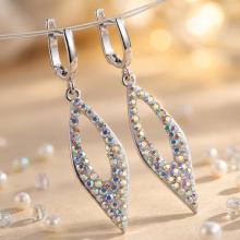 Сребърни обеци Velina AB Crystal