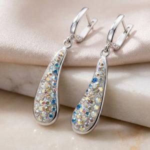 Сребърни обеци Amelie AB Crystal