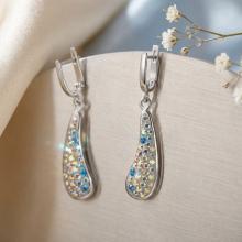 Сребърни обеци Amelie AB Crystal