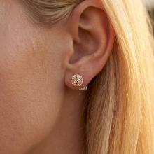 Сребърни Обеци С Кристали От Sw® Mika Peach Gold