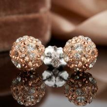 Сребърни Обеци С Кристали От Sw® Mika Peach Gold
