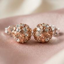 Сребърни Обеци С Кристали От Sw® Mika Peach Gold