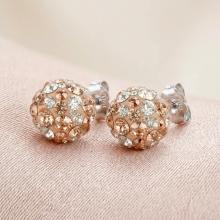 Сребърни Обеци С Кристали От Sw® Mika Peach Gold