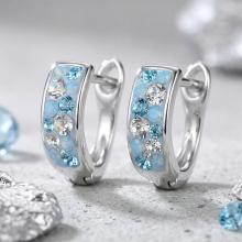 Сребърни обеци с кристали от Sw® Amira Deep Blue Сребърни обеци с кристали от Sw® Amira Deep Blue