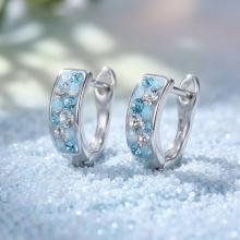 Сребърни обеци с кристали от Sw® Amira Deep Blue Сребърни обеци с кристали от Sw® Amira Deep Blue